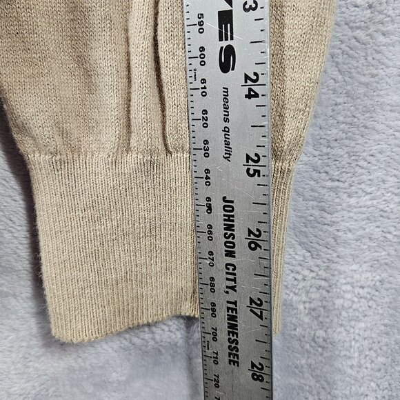 Glen Echo Mens Argyle Zip Pullover Sweater Size L Beige/Blue/White Golf Dad nerd - Picture 8 of 14